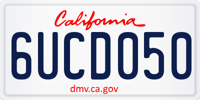CA license plate 6UCD050