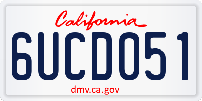 CA license plate 6UCD051