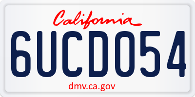 CA license plate 6UCD054