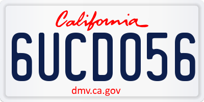 CA license plate 6UCD056