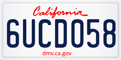 CA license plate 6UCD058