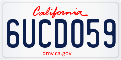 CA license plate 6UCD059
