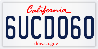 CA license plate 6UCD060