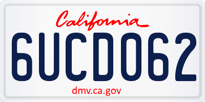 CA license plate 6UCD062