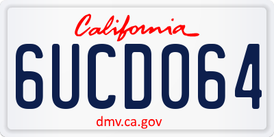CA license plate 6UCD064