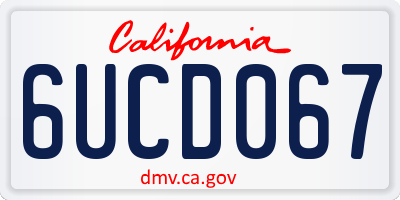 CA license plate 6UCD067