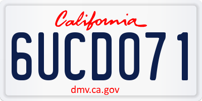 CA license plate 6UCD071