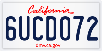 CA license plate 6UCD072