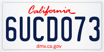 CA license plate 6UCD073