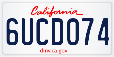 CA license plate 6UCD074