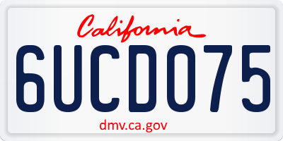 CA license plate 6UCD075