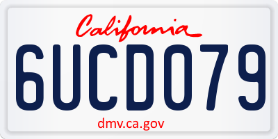 CA license plate 6UCD079