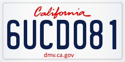 CA license plate 6UCD081