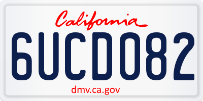 CA license plate 6UCD082