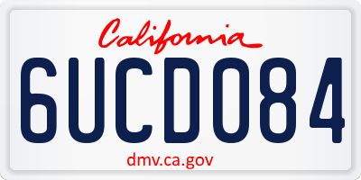 CA license plate 6UCD084