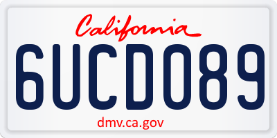 CA license plate 6UCD089