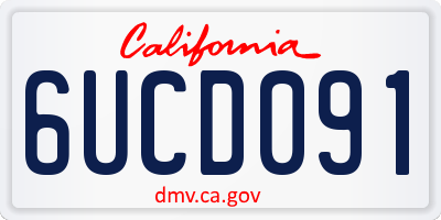 CA license plate 6UCD091