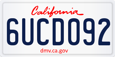 CA license plate 6UCD092