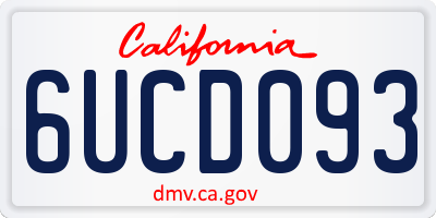 CA license plate 6UCD093