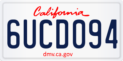 CA license plate 6UCD094