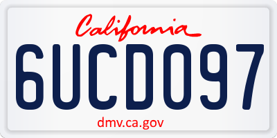 CA license plate 6UCD097