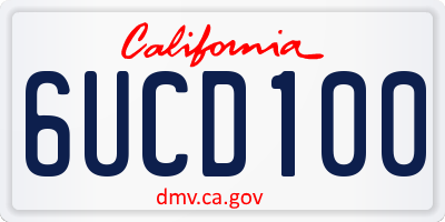CA license plate 6UCD100