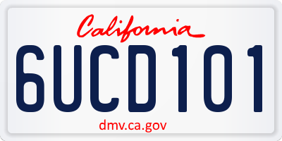 CA license plate 6UCD101