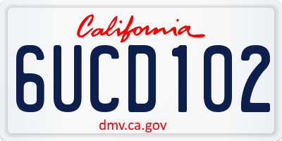 CA license plate 6UCD102