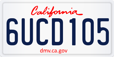 CA license plate 6UCD105