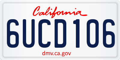 CA license plate 6UCD106