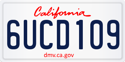 CA license plate 6UCD109