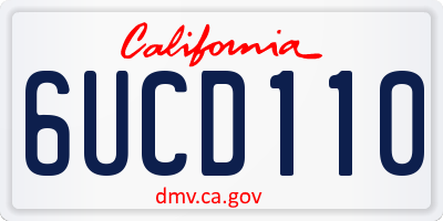CA license plate 6UCD110