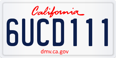 CA license plate 6UCD111