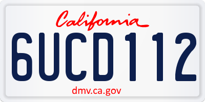 CA license plate 6UCD112