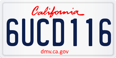 CA license plate 6UCD116