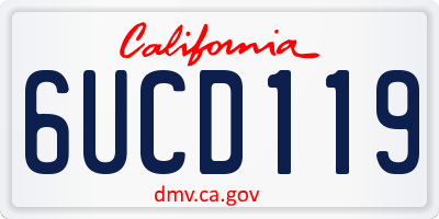 CA license plate 6UCD119