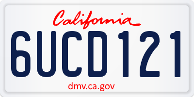 CA license plate 6UCD121