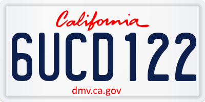 CA license plate 6UCD122