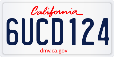 CA license plate 6UCD124
