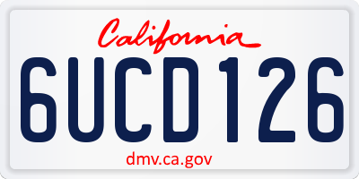 CA license plate 6UCD126