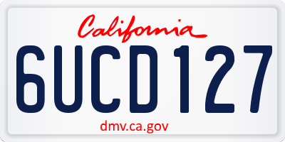 CA license plate 6UCD127