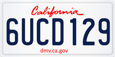 CA license plate 6UCD129