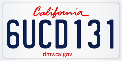 CA license plate 6UCD131