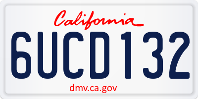 CA license plate 6UCD132