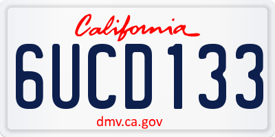 CA license plate 6UCD133