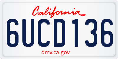 CA license plate 6UCD136