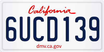 CA license plate 6UCD139