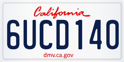 CA license plate 6UCD140