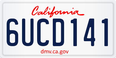 CA license plate 6UCD141