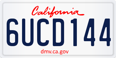 CA license plate 6UCD144
